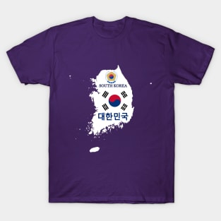 South Korea flag & map T-Shirt